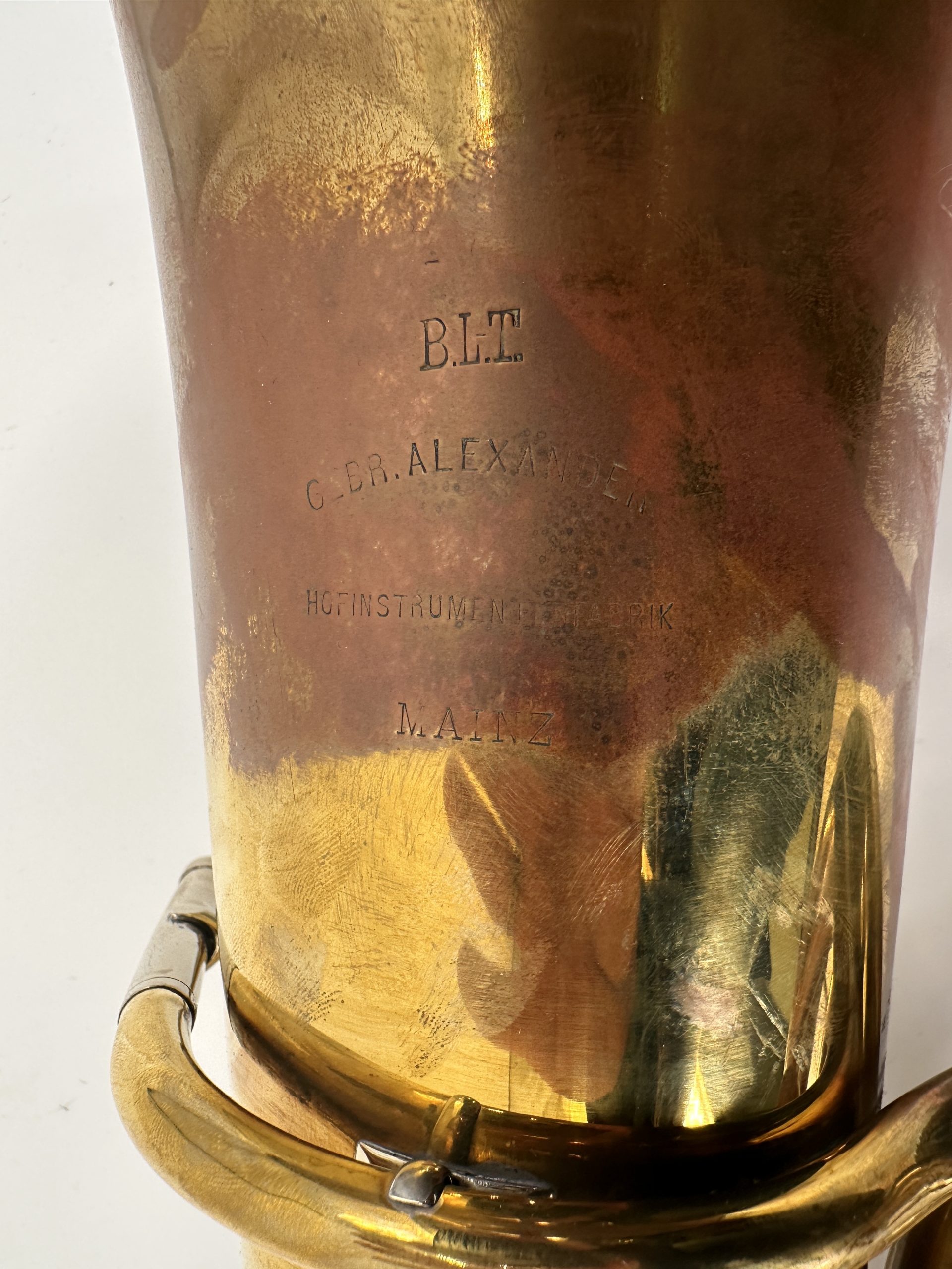 GEBR.ALEXANDER HOFINSTRUMENTEN FABRIK MAINZ. WAGNERTUBA ENKEL F. MG. PRE- WWI ! RECHTSHANDIG ! - Afbeelding 5