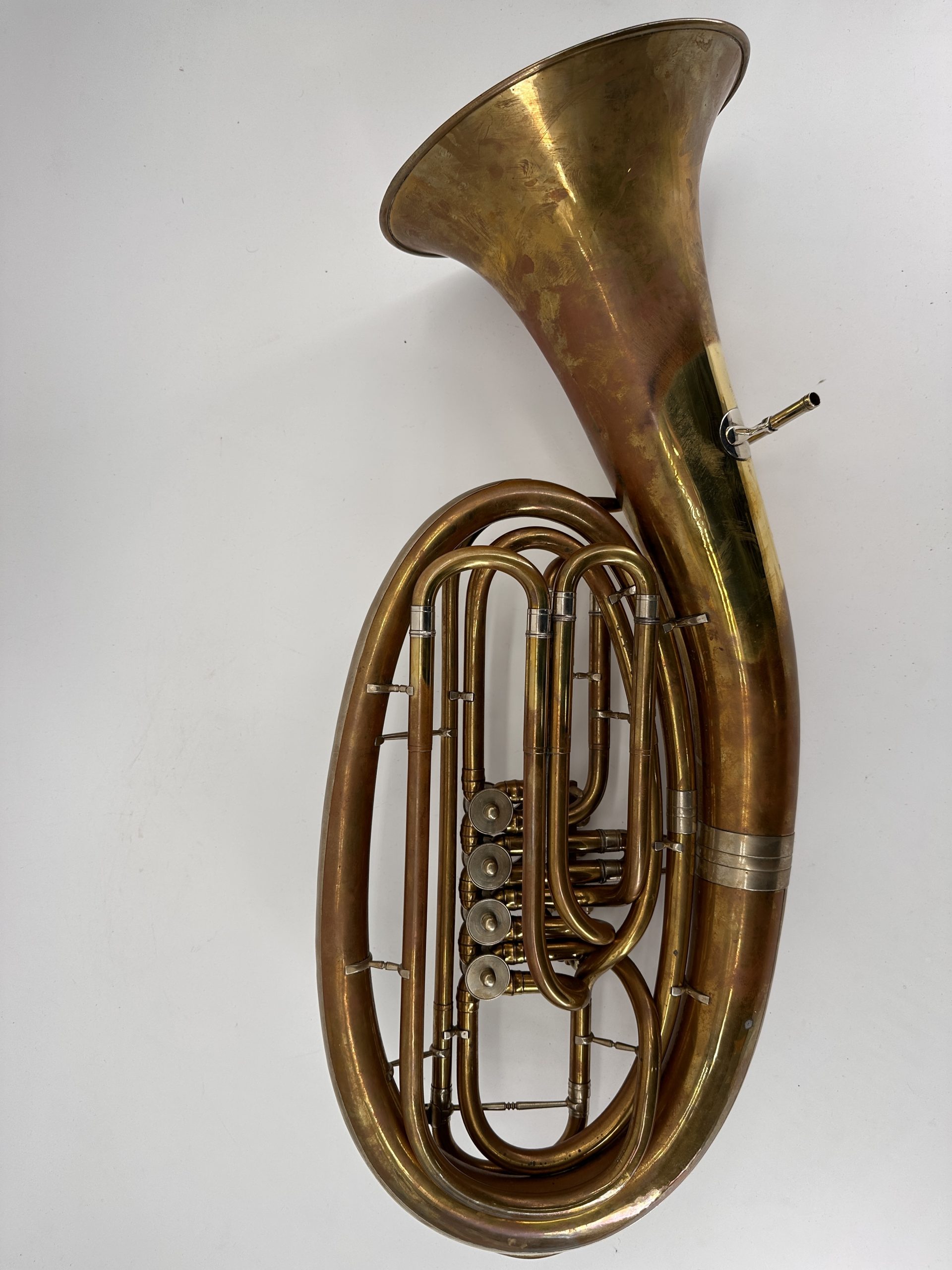 GEBR.ALEXANDER HOFINSTRUMENTEN FABRIK MAINZ. WAGNERTUBA ENKEL F. MG. PRE- WWI ! RECHTSHANDIG ! - Afbeelding 3