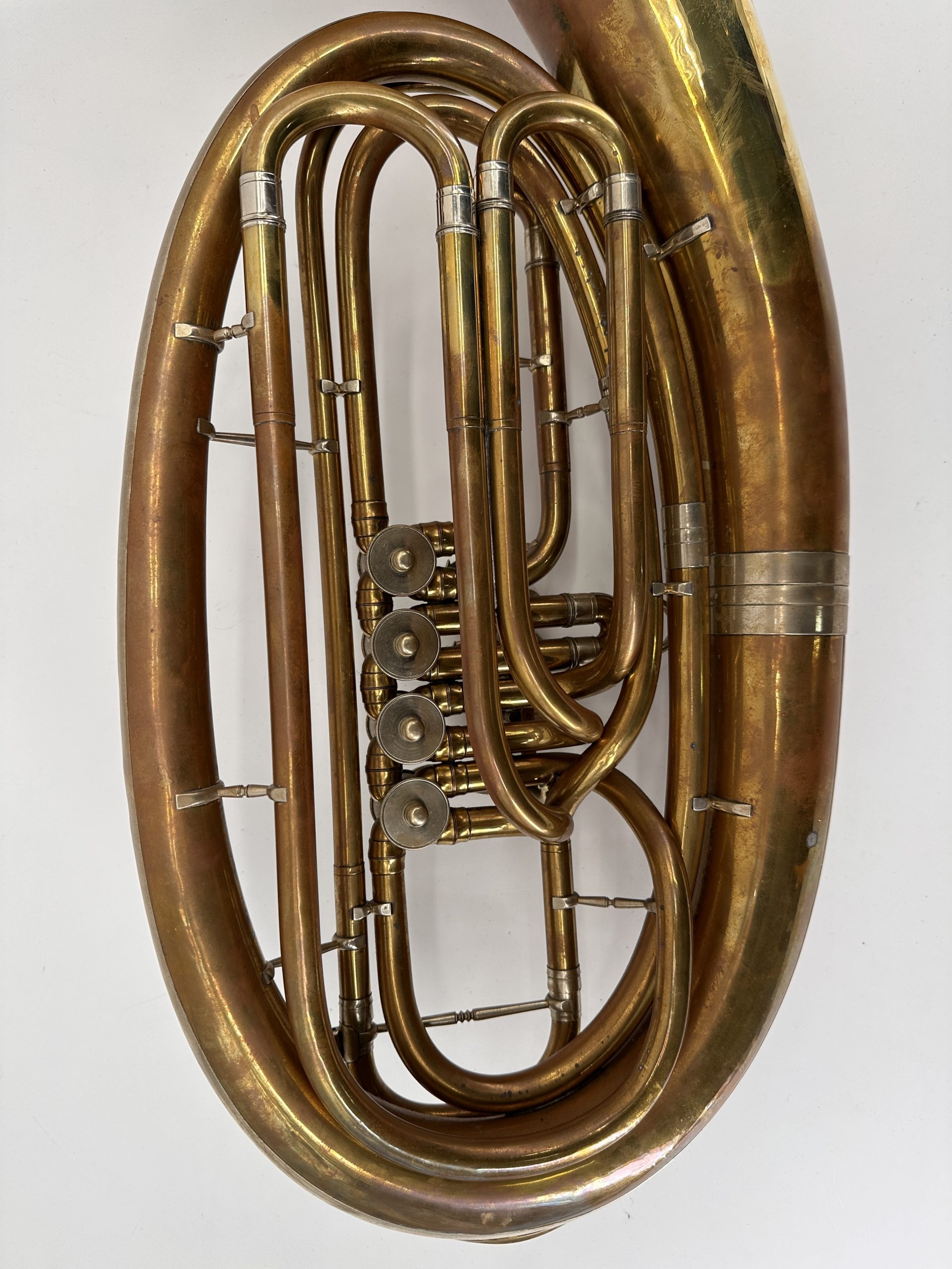 GEBR.ALEXANDER HOFINSTRUMENTEN FABRIK MAINZ. WAGNERTUBA ENKEL F. MG. PRE- WWI ! RECHTSHANDIG ! - Afbeelding 4