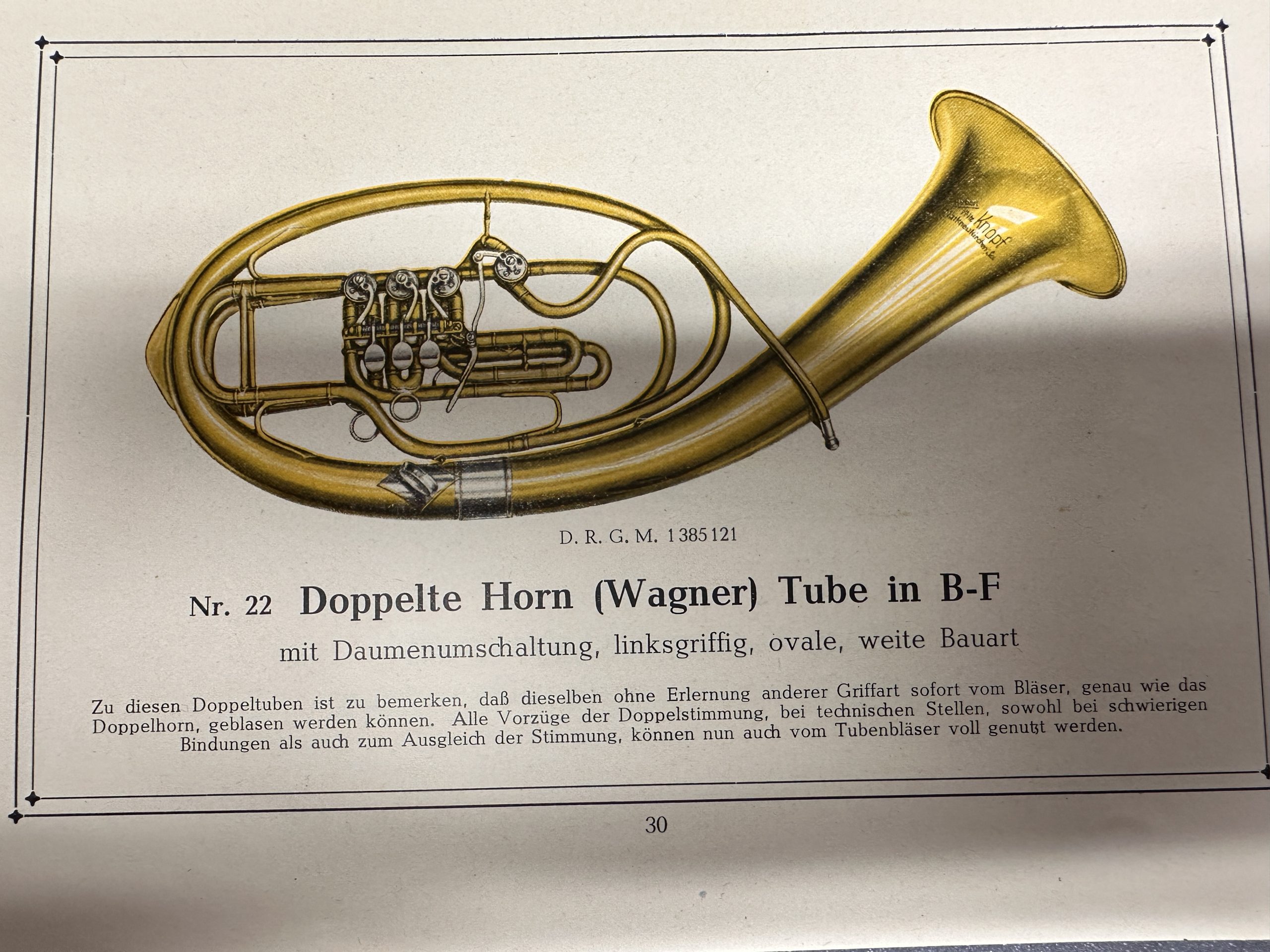 HERBERT FRITZ KNOPF 22 B/ COMPENSATIE F DUBBELE WAGNERTUBA. MLK - Afbeelding 6